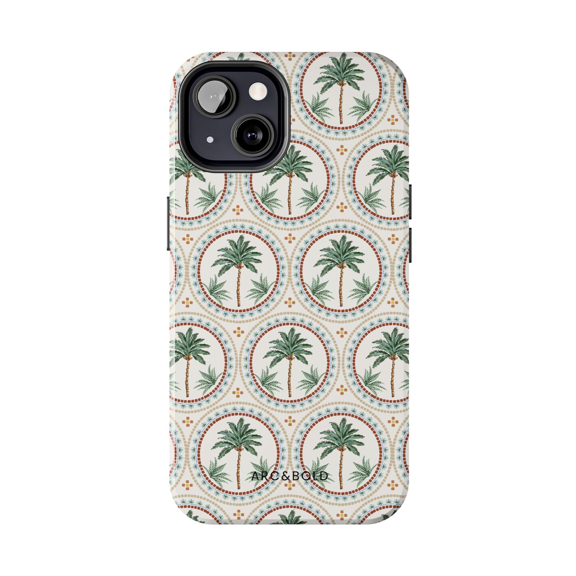 Tropical Tile Palm - Tough Phone Case - Arc & Bold