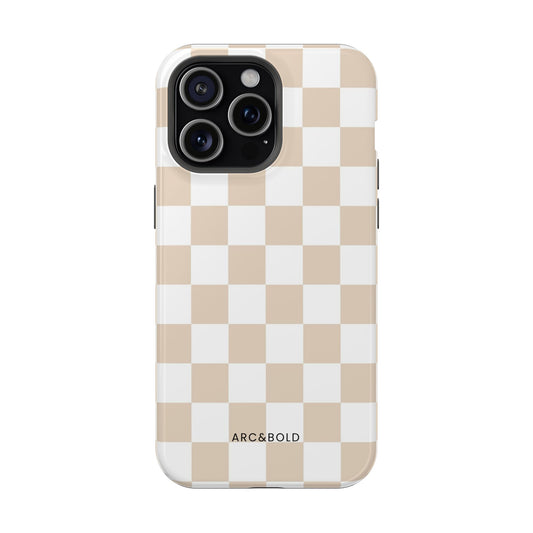 Beige Checker - Magnetic Phone Case - Arc & Bold