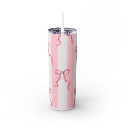Pretty in Pink - Skinny Tumbler with Straw, 20oz