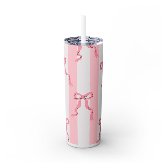 Pretty in Pink - Skinny Tumbler with Straw, 20oz