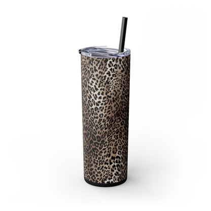 Bold Leopard - Skinny Tumbler with Straw, 20oz
