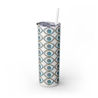 Evil Eye - Skinny Tumbler with Straw, 20oz