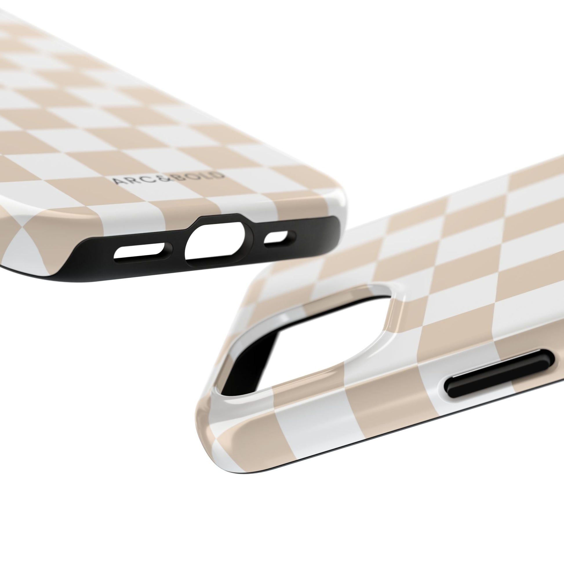 Beige Checker - Tough Phone Case - Arc & Bold