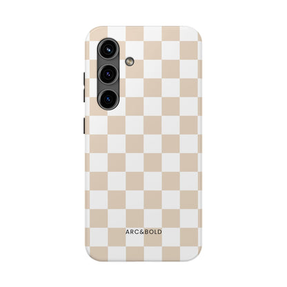 Beige Checker - Tough Phone Case - Arc & Bold