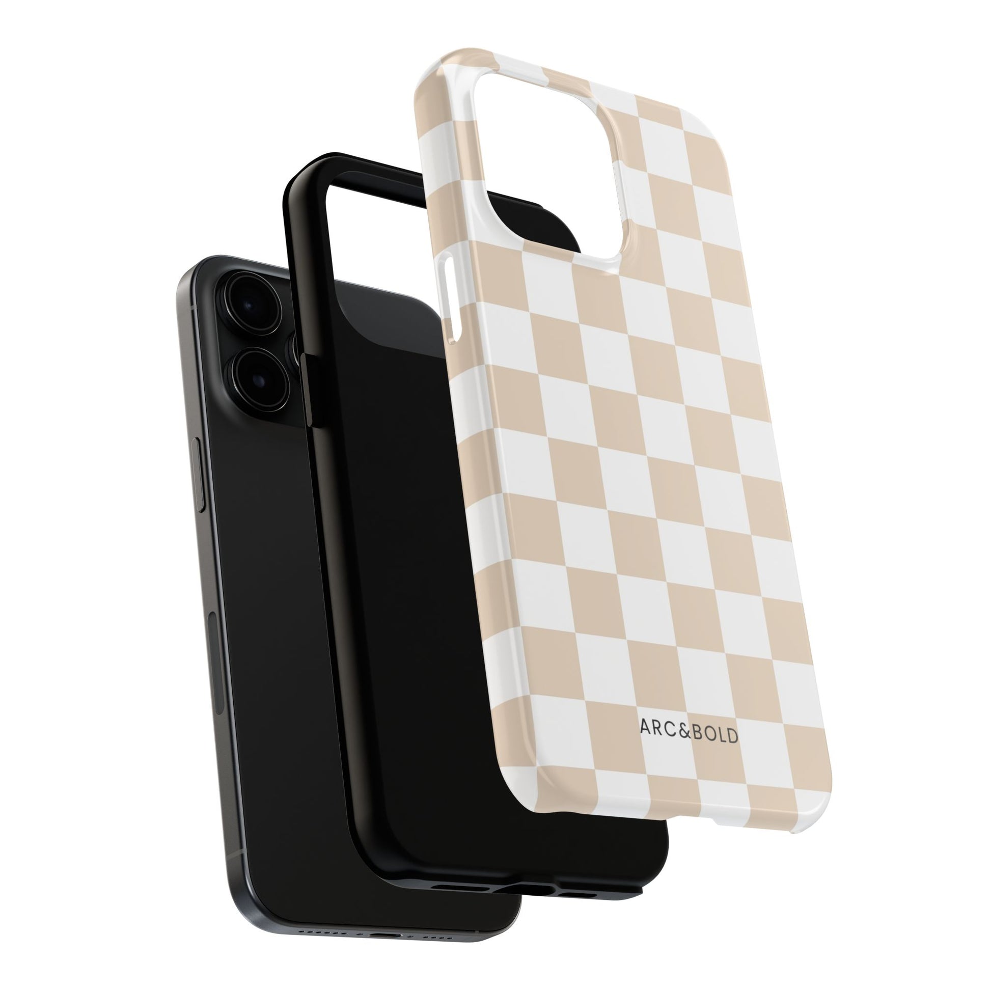 Beige Checker - Tough Phone Case - Arc & Bold