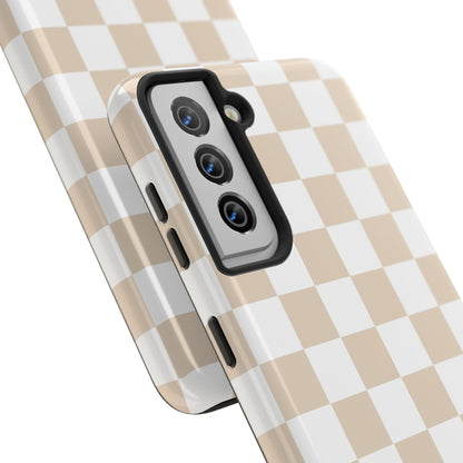 Beige Checker - Tough Phone Case - Arc & Bold