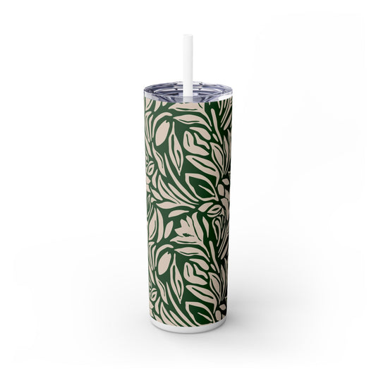 Timeless Evergreen - Skinny Tumbler with Straw, 20oz