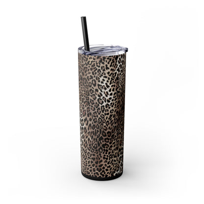 Bold Leopard - Skinny Tumbler with Straw, 20oz