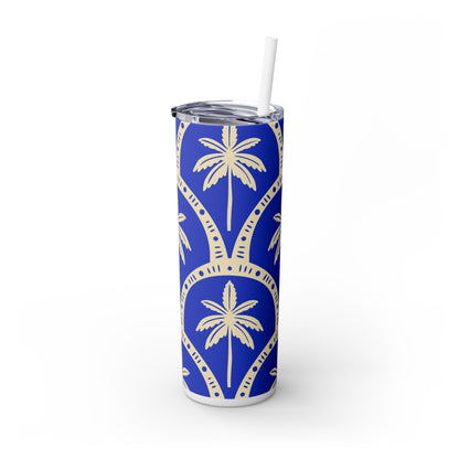 Azure Palms - Skinny Tumbler with Straw, 20oz