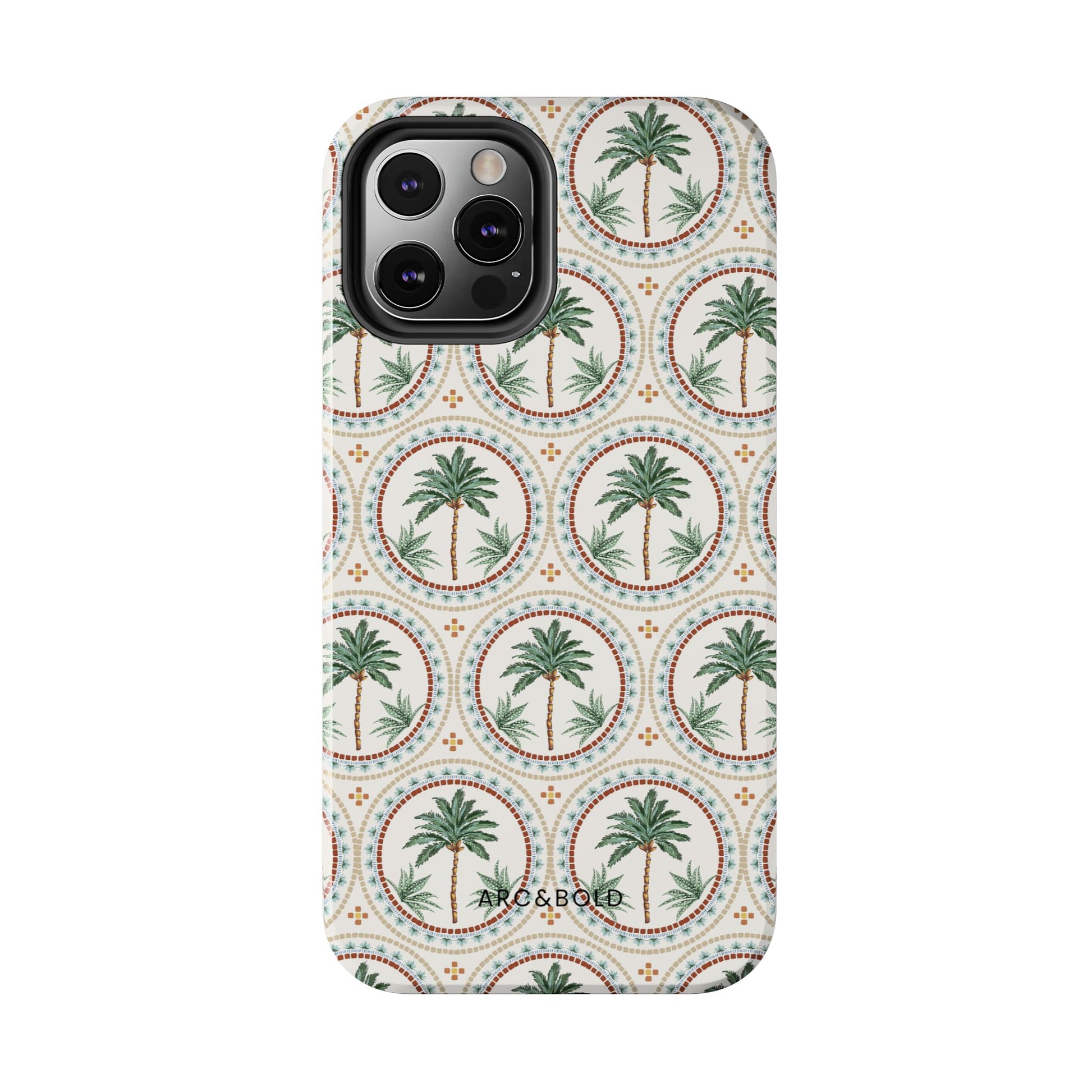 Tropical Tile Palm - Tough Phone Case - Arc & Bold